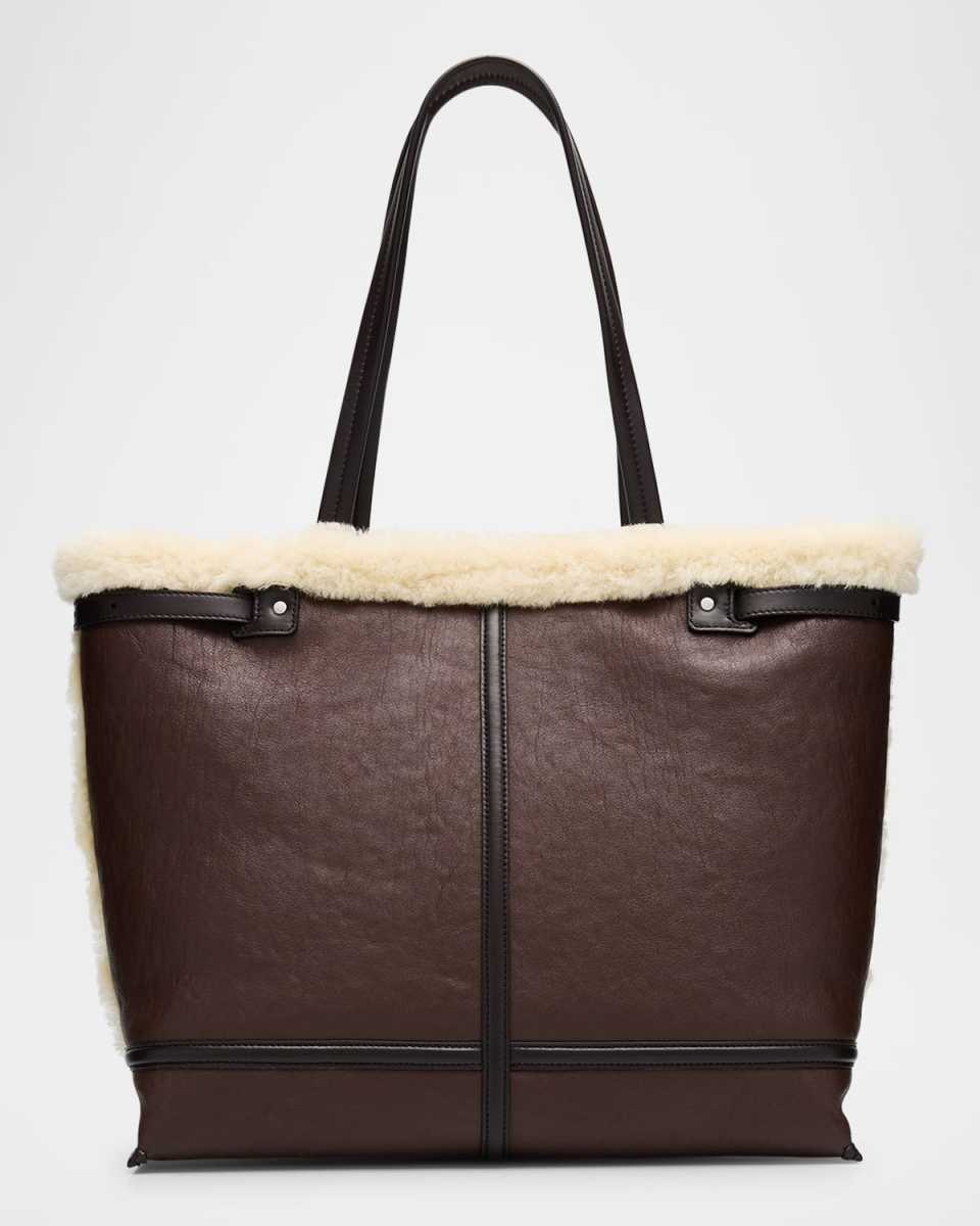 Days Buckle Sheep Fur Tote Bag
